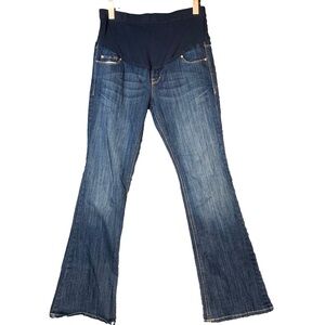 Old Navy Dark Wash Maternity Flare Leg Stretch Denim Jeans Size 2, 30” Inseam